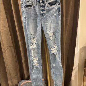 Judy Blue Sky Blue Ripped Skinny Jeans
